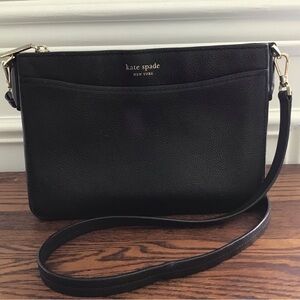 Kate Spade Black Leather Crossbody Bag with Adjustable Strap